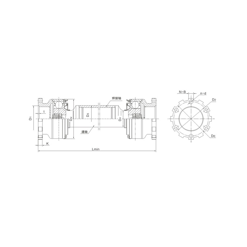 RSK BHJC Kuleholder CV universalledd rett sportype kobling med tannflensnav brukt til metallurgi